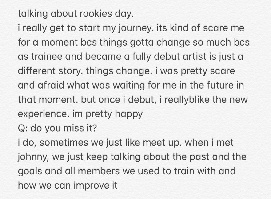 subaklatte's tweet photo. "when I met Johnny, we just keep talking about the past (rookies days) and the goals and all the members we used to train with"

cr https://t.co/ru7AIgEVfj https://t.co/0eGPozQHQU