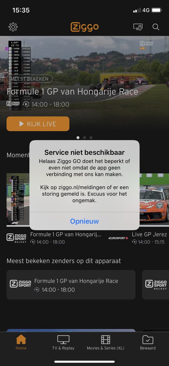 LuukWeernink's tweet photo. ⁦@ZiggoWebcare⁩ ... zoveelste keer. Week na week tijdens het bekijken van de race. Dit gaat nie goed jongens! 🤨 https://t.co/EcofntACEo