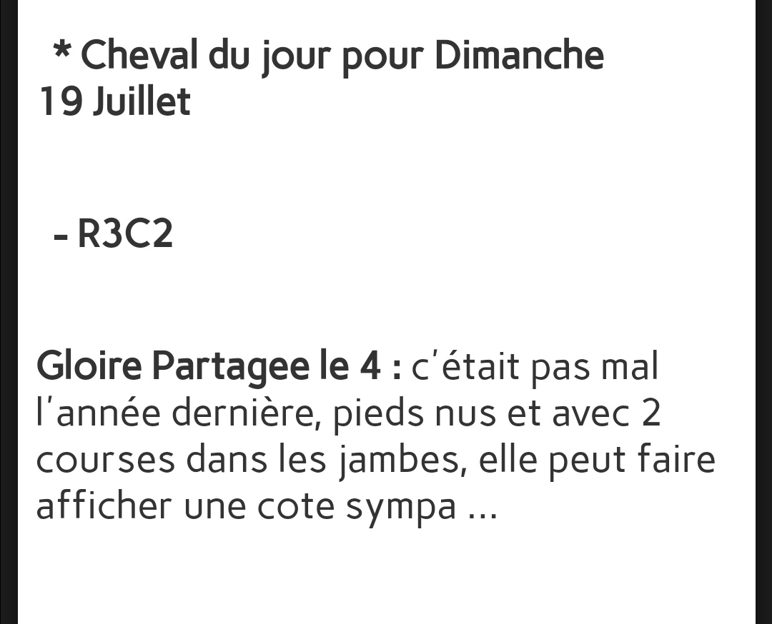 RueDesTurfistes's tweet photo. Quarté Ordre en 5...
Cheval du jour gagnant...
On bricole sur https://t.co/PIRSL611Ml
@PMU_Hippique @ZEturfFr
Team rue @Studio_6_1 @JPalast @questacarlito @RueDesTurfistes
Bonne journée les Turfistes 🤗👍 https://t.co/IN9u8sCdnj