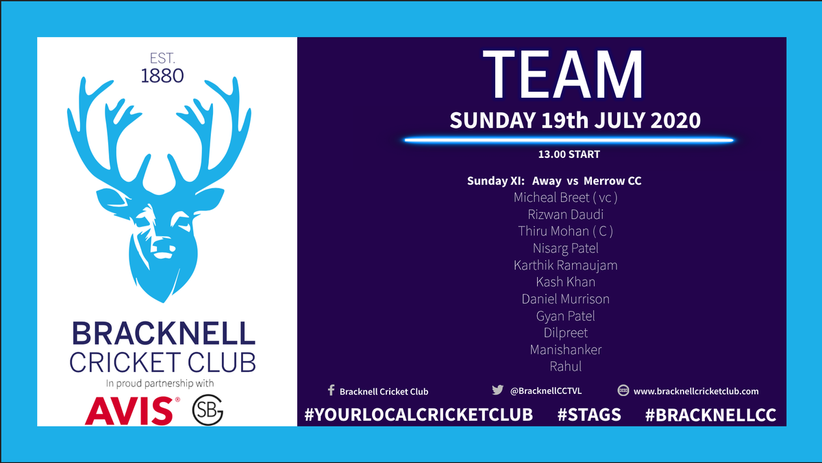 BracknellCCTVL's tweet photo. @BracknellCCTVL Sunday XI travel to @MerrowCC today.
Go well todayπ
#SundayCricket #Stags #BracknellCC https://t.co/lzFe8FYsSh