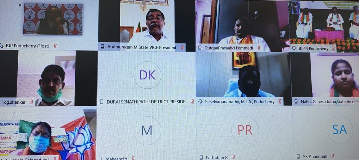 JPNadda's tweet photo. Glimpses from the office bearers meeting of @BJP4Puducherry. https://t.co/PaxxaSuV8l