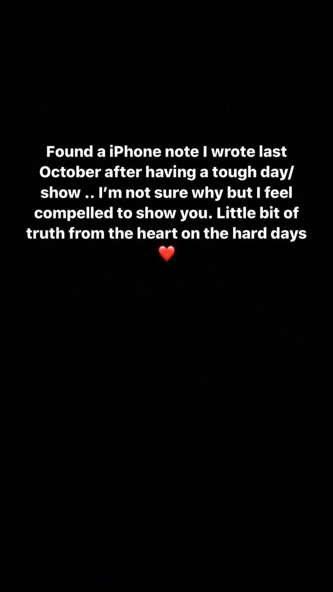ShawnOnInsta's tweet photo. 📲 @/ShawnMendes posted on his story on IG

(July 19, 2020)

- Found a iPhone note I wrote last October after havinf a tough day/show.. I’m not sure why but I feel compelled to show you. Little bit of truth from the heart on the hard days ❤️ https://t.co/jqnUJcBZnI