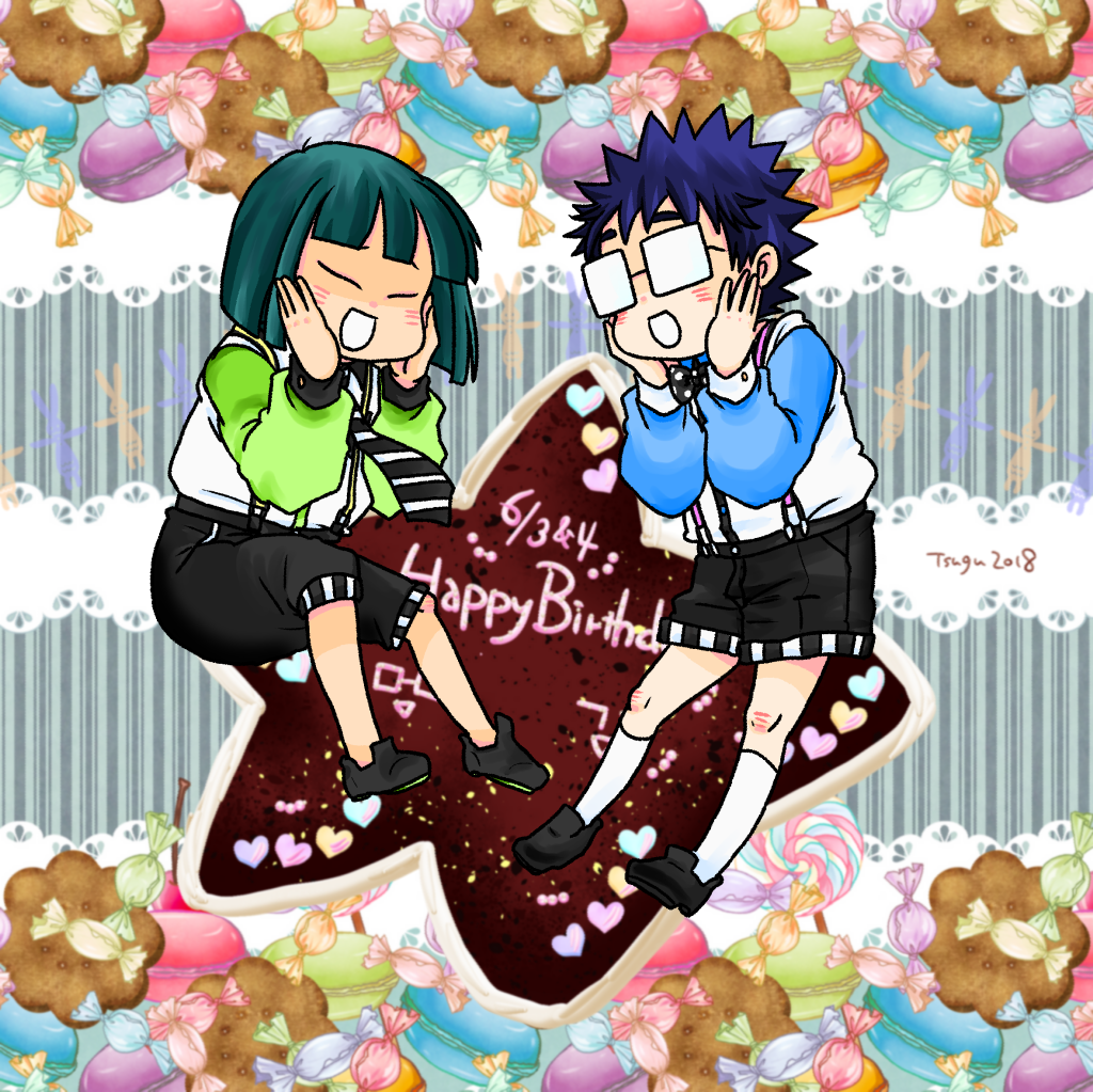 涙ちゃんからバトン貰った!バトンとか何年ぶりだろ!嬉しい!
最近あんまり絵を描いてないしジャンルも混沌としてるから直近4年分のはかきょ誕絵(と漫画の一部)置いときます
#引用RTで絵を上げて5人指名するバトンでお気に入りの絵を載せる https://t.co/e7NbKsmXEe