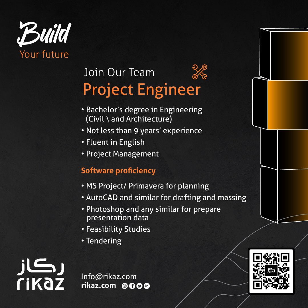 Rikaz_sa's tweet image. A Career that will
Build
Your future

Join Our Team

#rikaz_the_future #rising_beyond #project_engineer