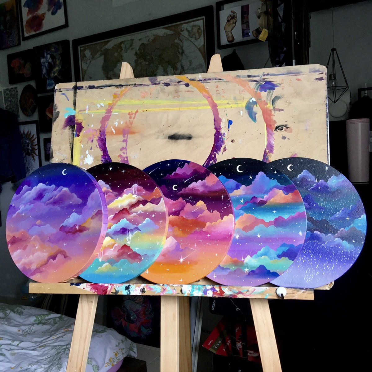 daixykaren's tweet photo. Created these five cloud paintings exactly a year ago ☁️ https://t.co/UFpsJRU6jR