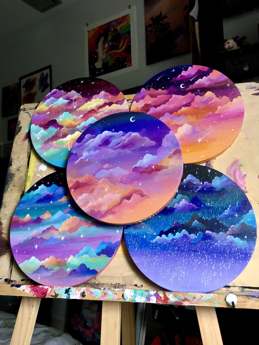 daixykaren's tweet photo. Created these five cloud paintings exactly a year ago ☁️ https://t.co/UFpsJRU6jR