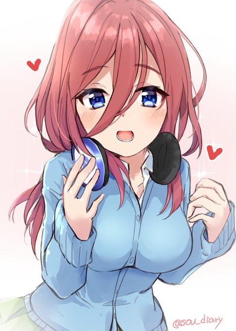 そう@漫画描きたいさんがTwitterに投稿した中野三玖(五等分の花嫁)のイラスト。