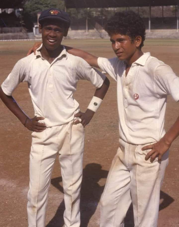 Unseen Pic of  The Sachin Tendulkar sir &amp; Vinod Kambli  sir 😍 #Legend <a href="/sachin_rt/">Sachin Tendulkar</a> <a href="/vinodkambli349/">Vinod Kambli</a> #Respect