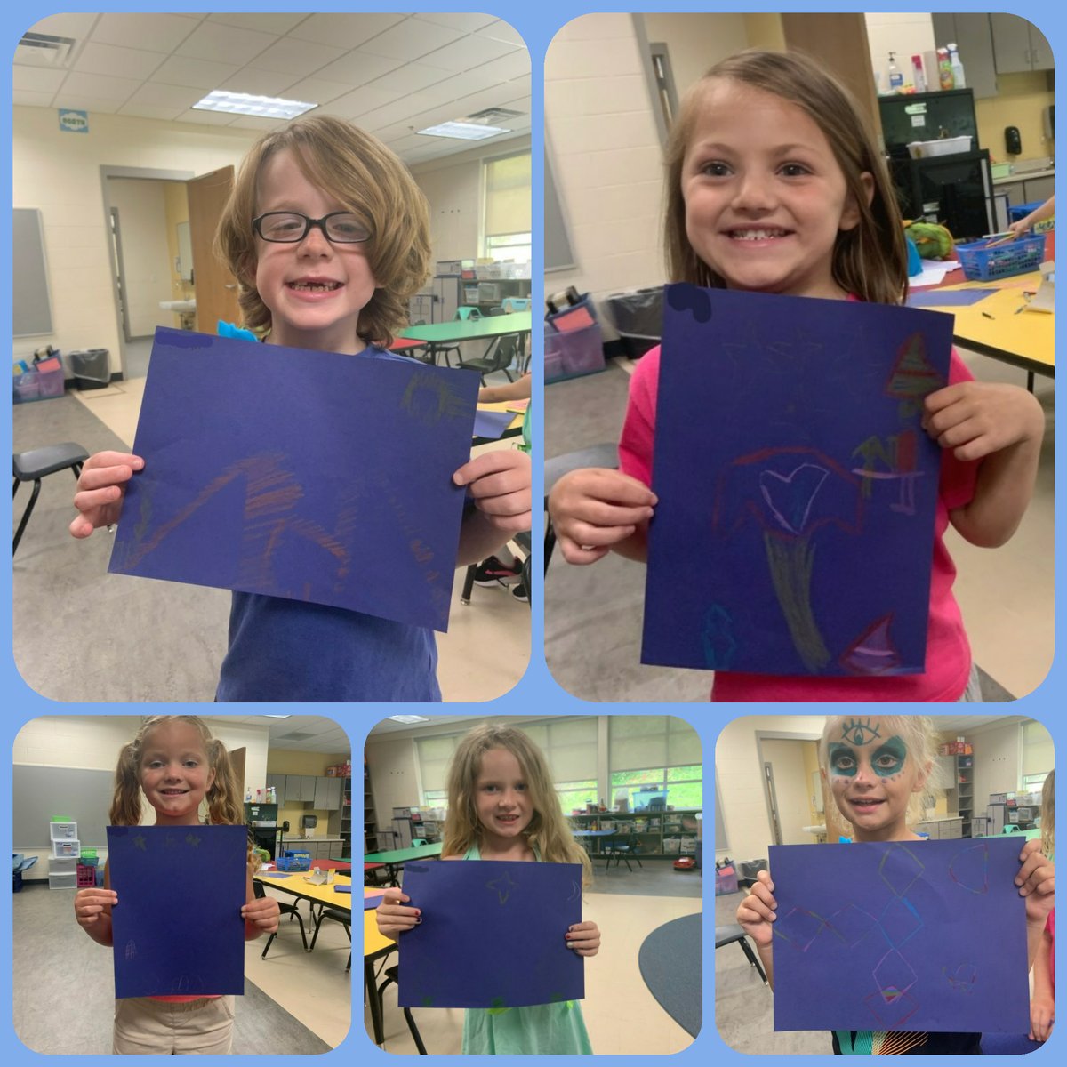 fmteducare's tweet photo. Route 66 week: New Mexico. We made hot air balloon art for Albuquerque, we made Alien Slime and we made stencil art. #FunDaySpentInNewMexico #UFOOrHotAirBalloon ๐ธ#AlienSlime ๐ฝโ๏ธ#AlienSlimeWasAHit #ThanksMsMichelle https://t.co/P42UmEoEDV