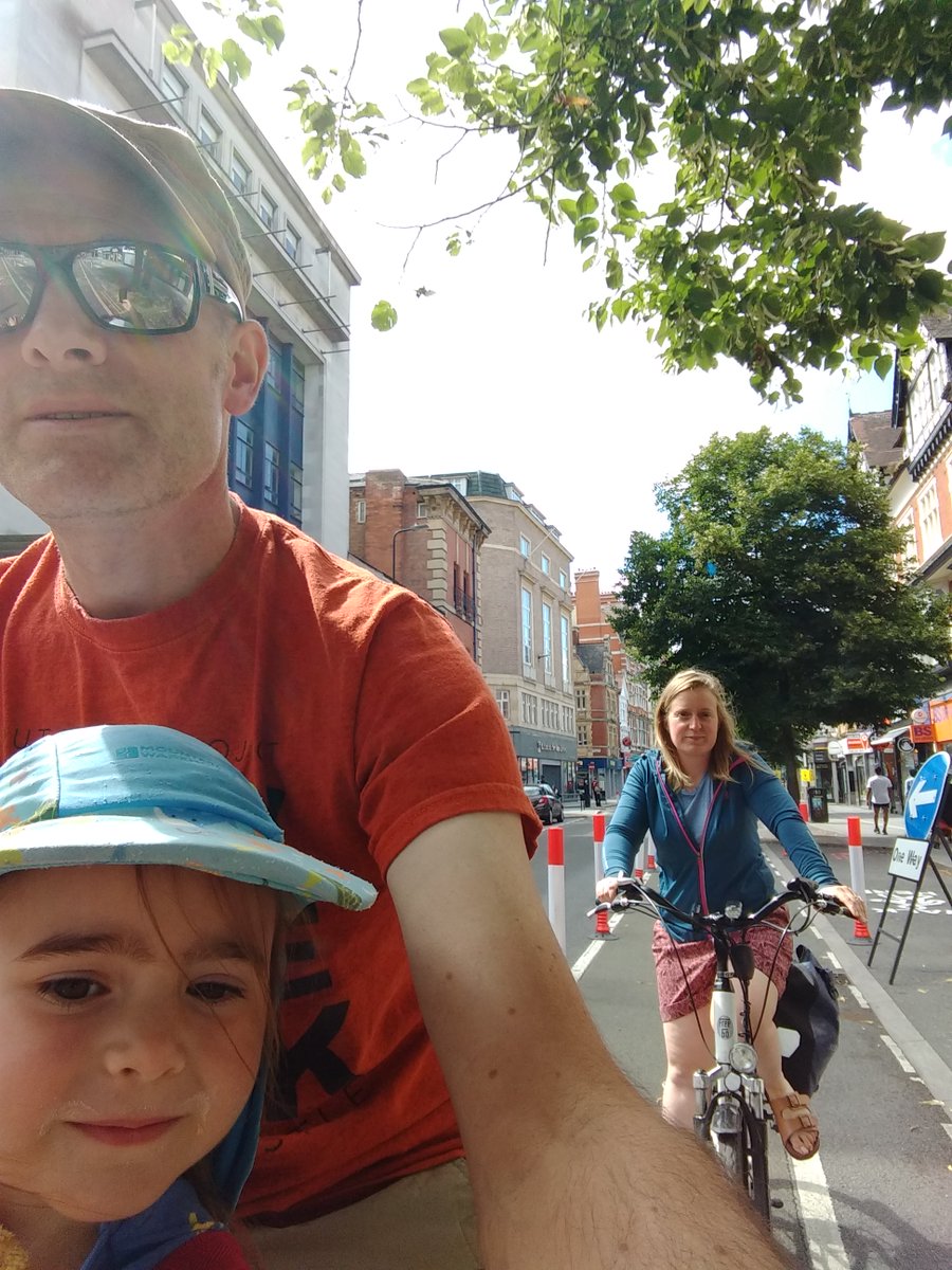 A fun family bike ride around the latest bike lanes in Leicester. We happily cycled along Granby Street, London Road, Lancaster Road and Aylestone Road, it felt safe and pleasant. The only negative..<a href="/Gelato_Village/">Gelato Village</a> was closed 🍨@choosehowyoumove <a href="/RideLeicester/">RideLeicester</a> <a href="/OweniteAdam/">Adam Clarke</a>
