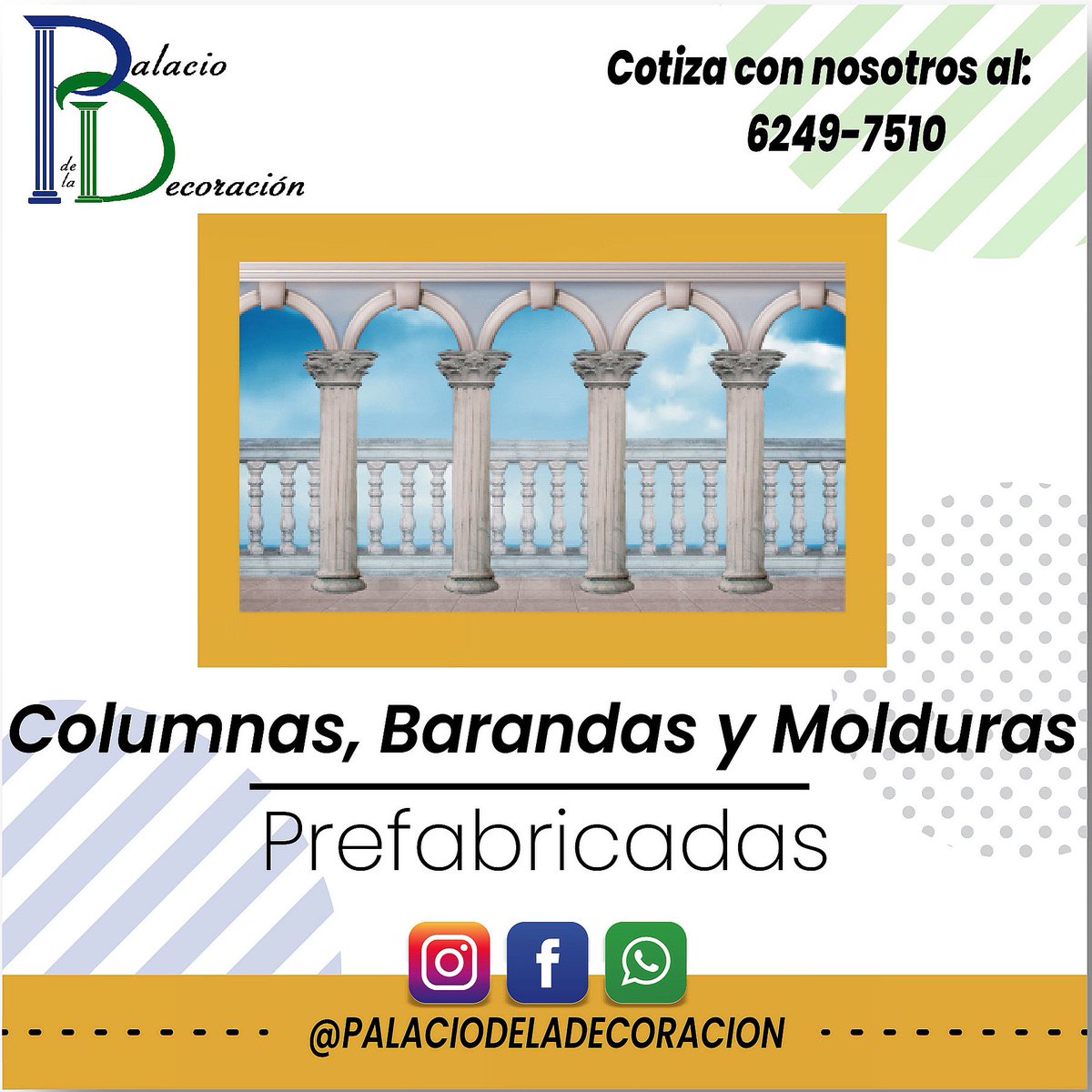 PalacioDecoPTY's tweet photo. Contamos con una gran variedad de productos Prefabricados para la decoración de proyectos residenciales y comerciales. Tenemos variedad en modelos de barandas, columnas, molduras, potes decorativos, adornos y más.
Contactenos al 6249-7510 para mayor información https://t.co/TbZL5fwi7a