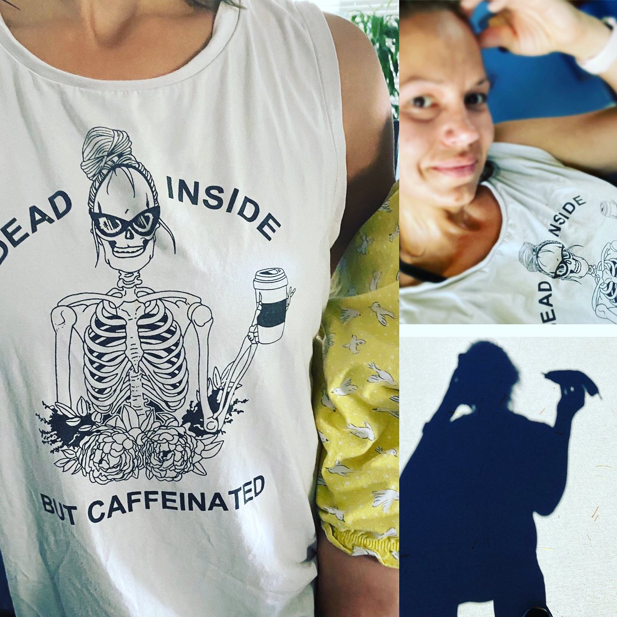 RecruiterZoe's tweet photo. Happy Sunday! Ran 3 miles today. Didn’t forget my mask, of course. Loving my shirt, dead inside but caffeinated = mom life.
#sunday #postrunglow #sweat #momlife #deadinsidebutcaffeinated #wearamask #run #coffee https://t.co/A7hjPeTKzY