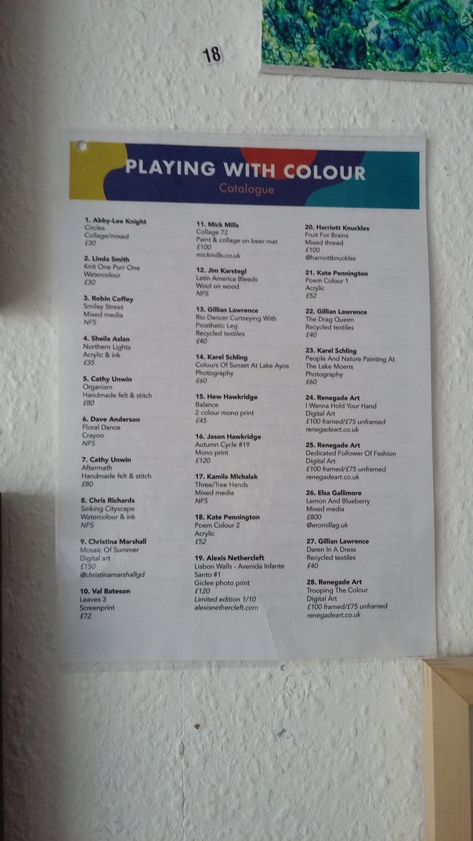 ArtWorksTheMill's tweet photo. Some of the artists are listed here. 
@TheMillE17 is open 10 30 - 2 30 on Wed. Thurs. Fri. I hope to share more pics and names soon. Bless you...local artists for your support ! https://t.co/DbpM3tmckA