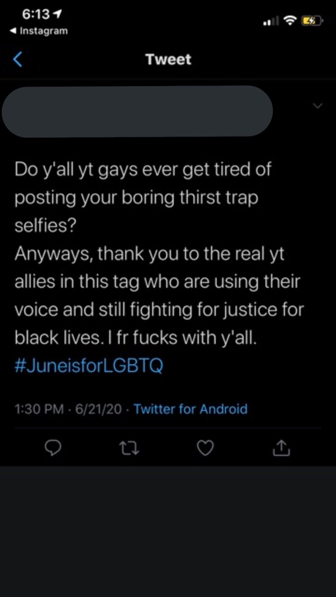 mary created the  #juneisforLGBT tag in the middle of the black lives matter movement. the phrase first “june is for gays” first got introduced by a white gay democrat with ill intentions behind it.