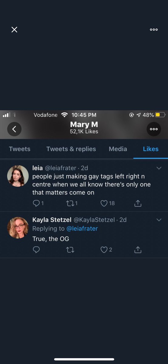 and last but not least, she liked this tweet and the reply to that tweet. the tweets seem to completely diminish any effort other creators have put into their tags, and mary liking them feels like her agreeing.