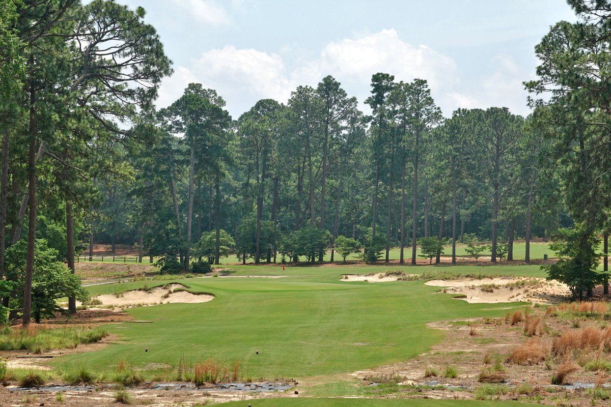 GolfCourseGurus's tweet photo. How much more pure does Mid Pines look post renovation?  Below are the 11th and 13th holes; once from my 2011 visit and then again in 2020.  @PineNeedlesGolf https://t.co/mJ9djYnKRB