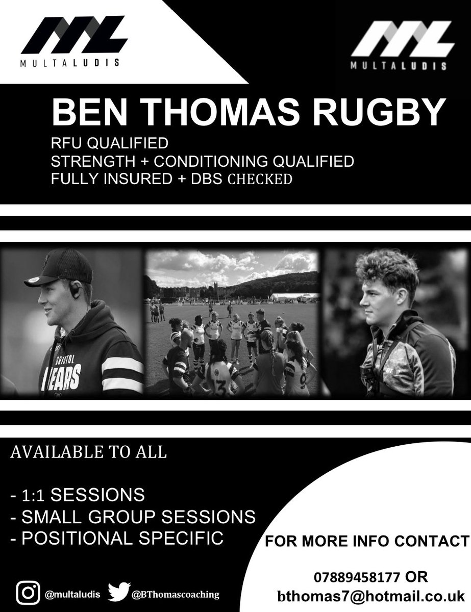 Ben_Thomas29's tweet photo. Get in contact if interested! 🏉 @BristolBearsW @SomersetRFU @ChardRugby @brfc_academy @tauntonrfc @kingshallsport @KCTSport https://t.co/7rH69ZNCDd