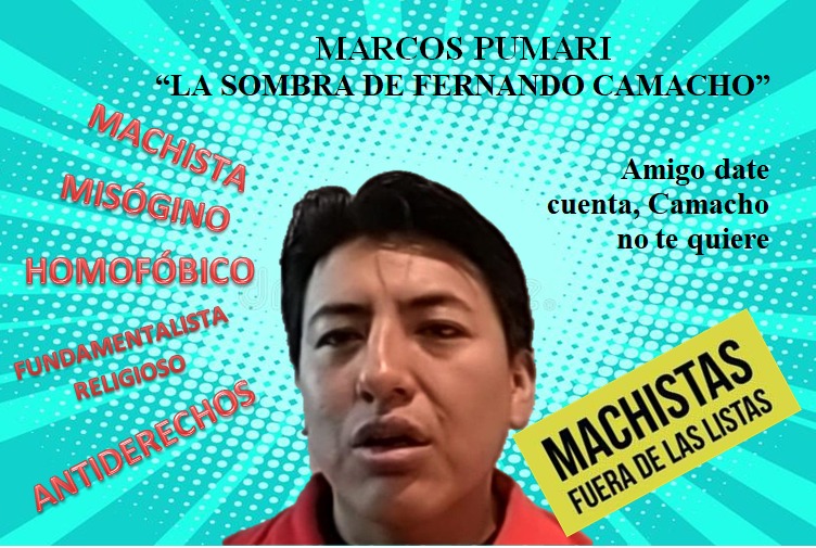 fuera_las's tweet photo. #Elecciones2020
MACHISTA 4: #MarcoPumari, candidato a vicepresidente por #Creemos, fundamentalista religioso, rechaza los derechos de las diversidades sexuales y se opone al derecho de las mujeres a decidir sobre sus cuerpos. 
Conocido por su relación tóxica con  Camacho https://t.co/5x3uPZx1Si