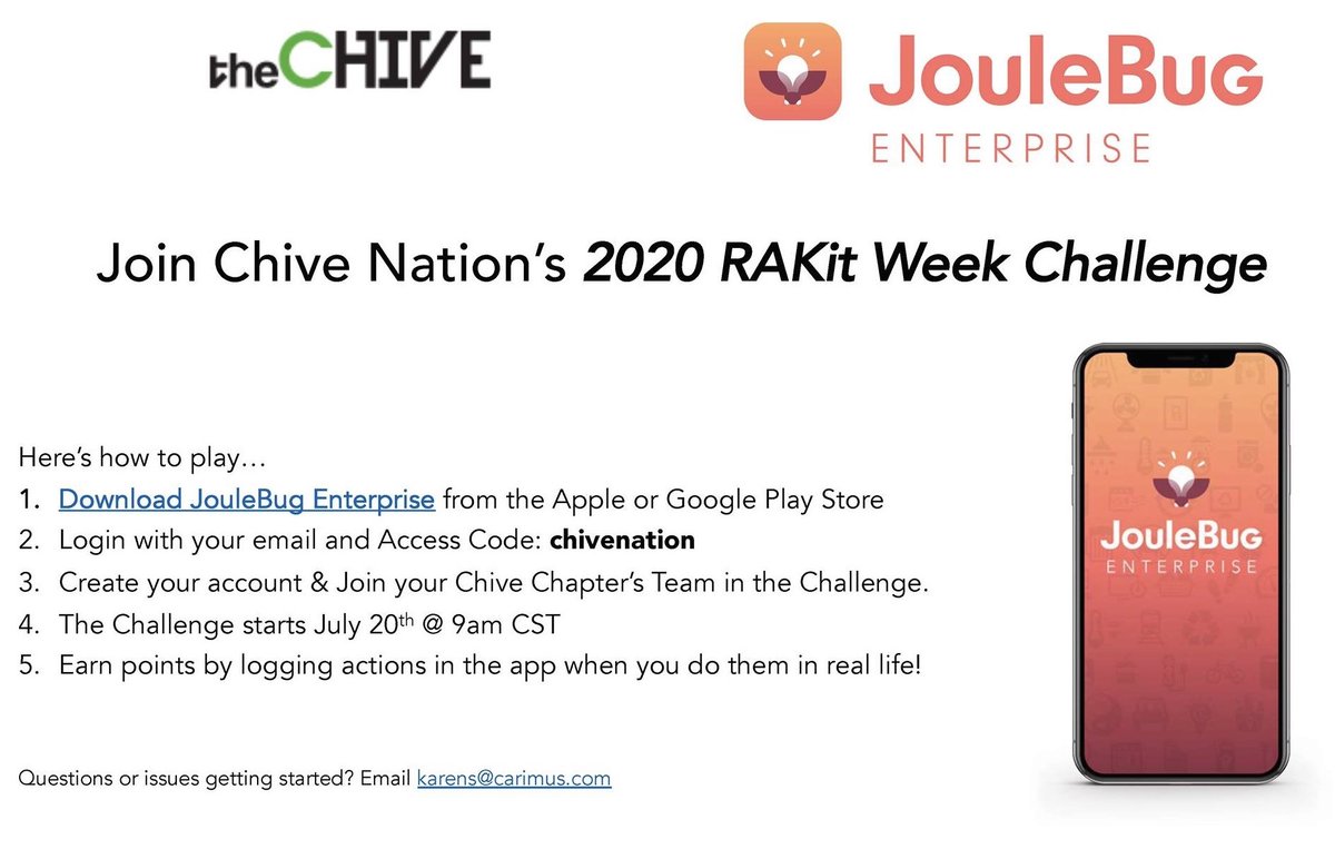 KCCOCalgary's tweet photo. RAKitWeek starts on Monday! This year we are using an app called Joulebug to keep track of your RAKs. Receive points for your RAKs to use towards the Chivery!  Let's show them what Canadians are made of! Sign up today with KCCO Calgary! #RAKitweek #ChiveNation #KCCOCalgary https://t.co/lnC3PPSPS8