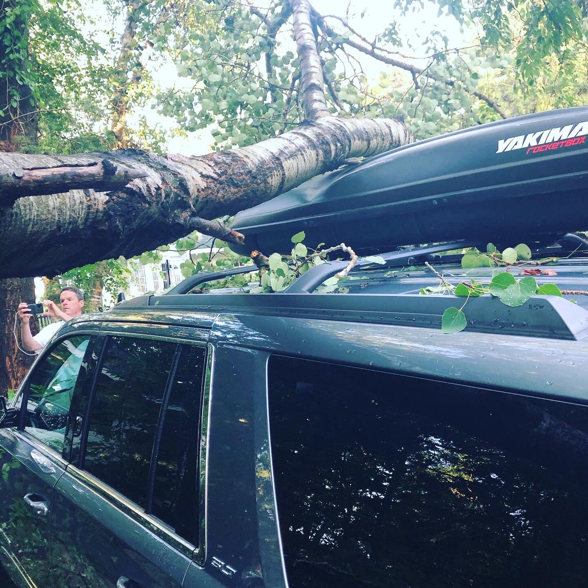 Thank you <a href="/yakimaracks/">Yakima Racks</a> for taking the brunt of the damage caused by falling tree during tornado....saved our car!