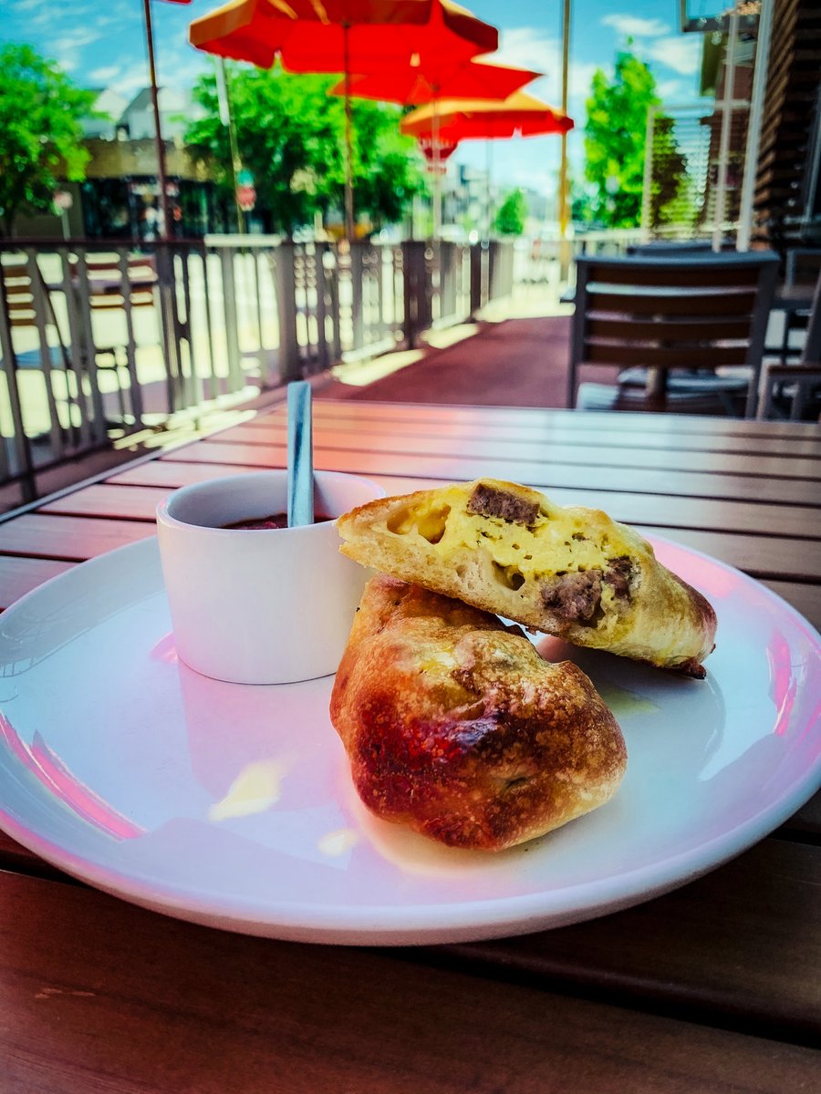 Still trying to figure out what to do for breakfast this morning? We have what you need. Come enjoy a breakfast Stromboli on our patio.