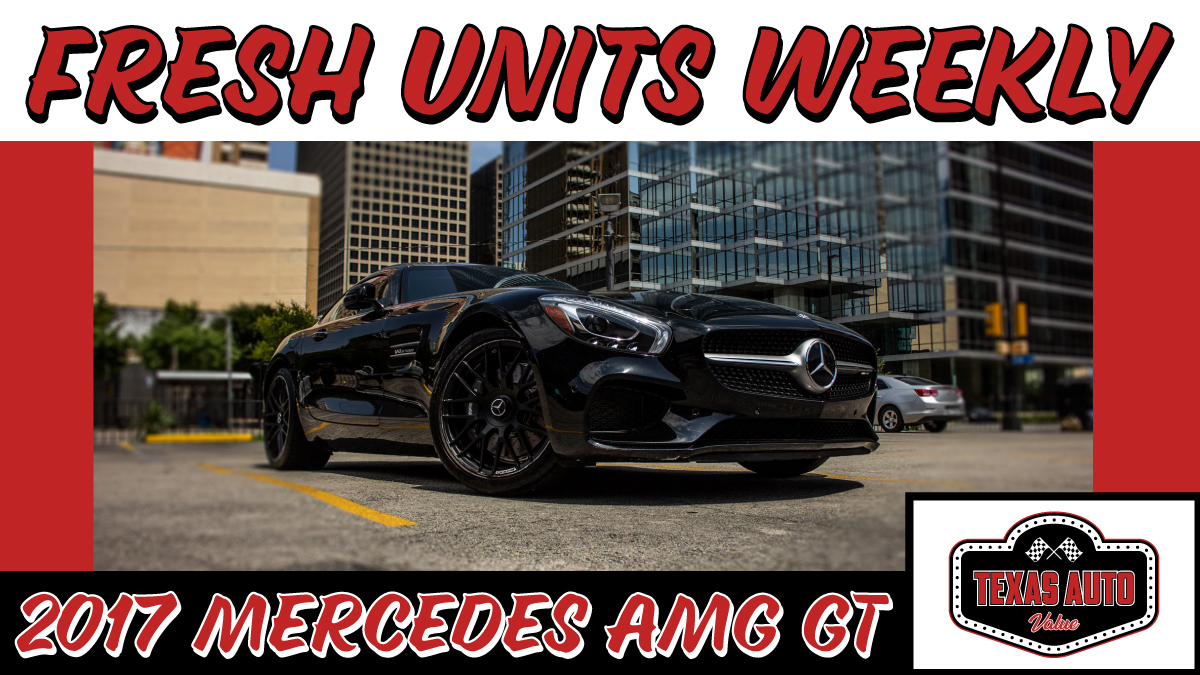 TexasAutoValue's tweet photo. Look at this Midnight Black 2017 Mercedes AMG GT with red interior #texasautovalue fresh unit! Coming to you this Tuesday at #metroautoauction! Make sure to come and check out the Fresh Meat we have for you coming to the auction! https://t.co/Qp0xxI9l91