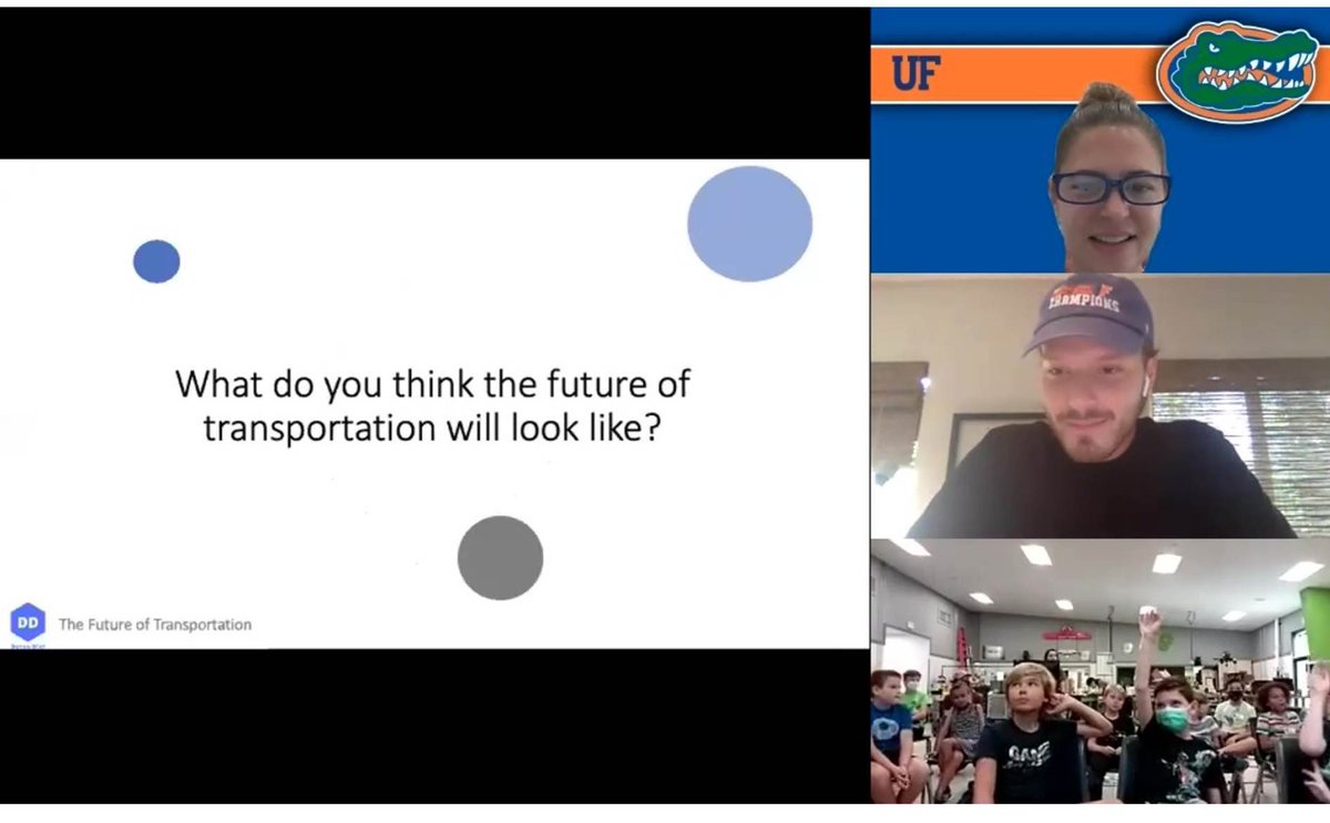 SuncoastScience's tweet image. Last week, we were lucky to have @UFFLEXStation join us via Zoom to speak with Engineering campers &amp;amp; volunteers about engineering, innovation &amp;amp; future of transportation. Thank you to @gatorloop President Derek Diel &amp;amp; Julee Breehne of UF Innovation Station for making it possible!