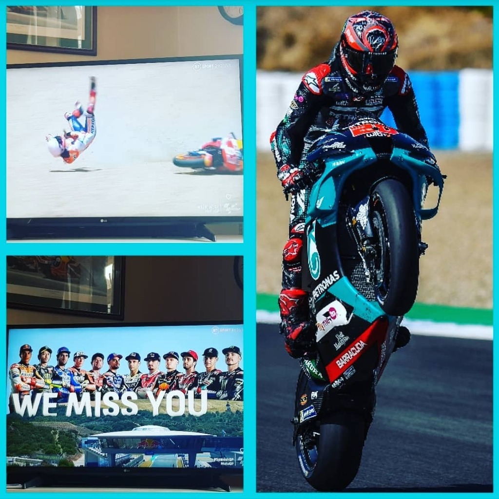 IBDBatman's tweet photo. Day 126 of #12WeeksofIsolation 

#RacingForThem #RacingAhead #RacingTogether #SpanishGP

Like the Football, the #MotoGP season has restarted but behind closed doors with no spectators ☹  Watching the coverage on the tellybox was fantastic, with some … https://t.co/0WkNjyNojA https://t.co/l2RYs6SI5u