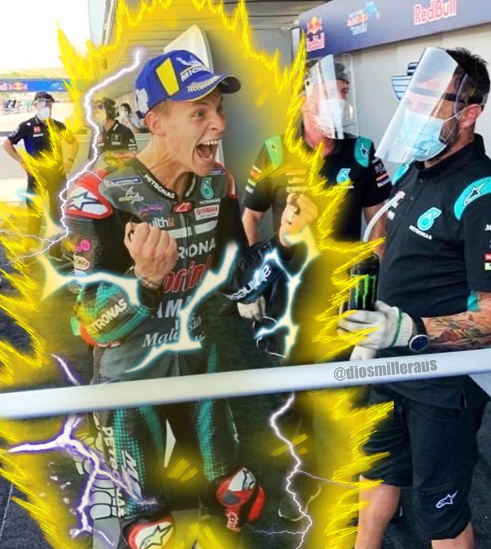 diosmilleraus's tweet photo. Fabio Quartararo going super saiyan 100% real no fake https://t.co/WuGeQ0dUKc