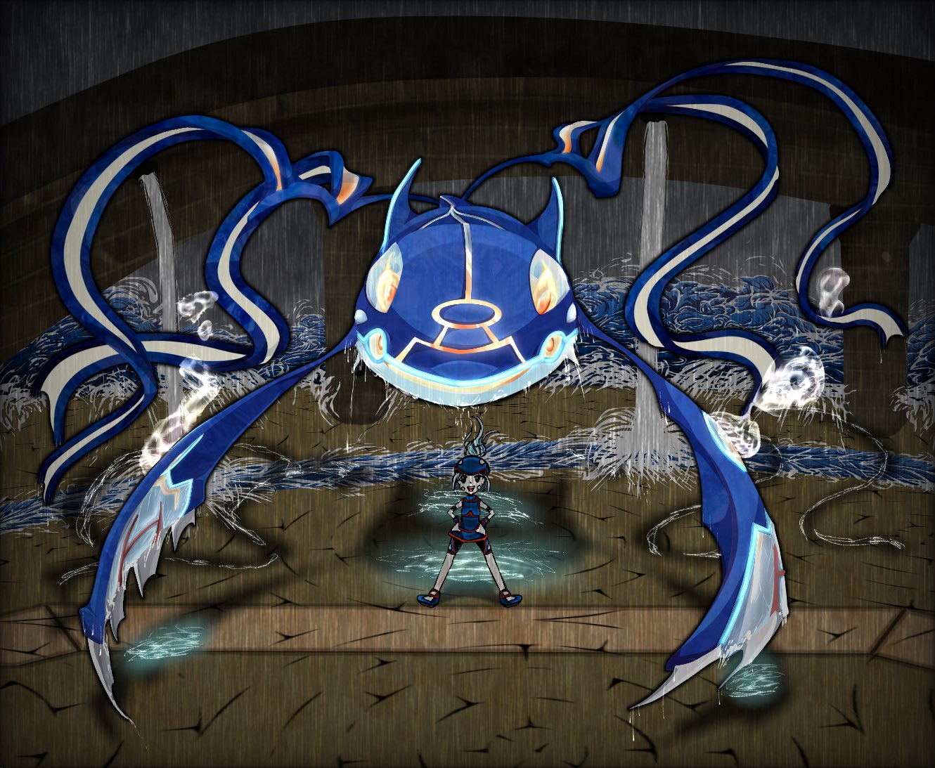 Rt Kyogre17kyogre カイオーガの日 ポケモン ゲンシカイオーガです 下の女の子は バトルレボリューションにでてくるマリンちゃんです W T Co 9x1o0eakih Twitter