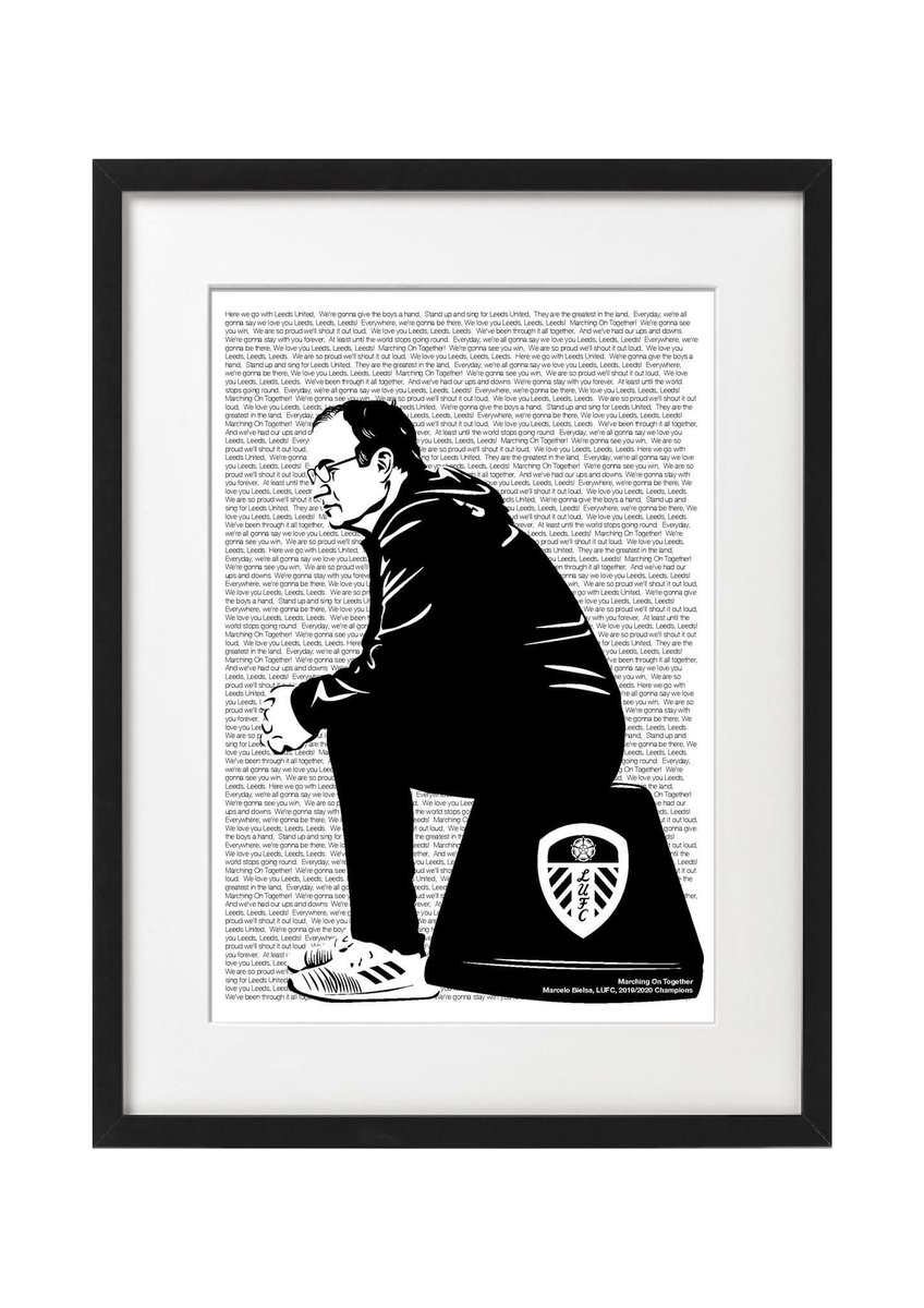 MrsJonesLtd's tweet photo. Champions ... Marching On Together. Marcelo Bielsa, LUFC, 2019/2020 Champions Framed Prints :) #lufc #marcelobielsa #footballgifts #footballart #footballframedprint #marchingontogether #leeds #leedsunited #lufcgift #lufcfanzone #lufcfan #graphicdesign #mrsjonesgraphicdesignuk https://t.co/TC91pePYnr