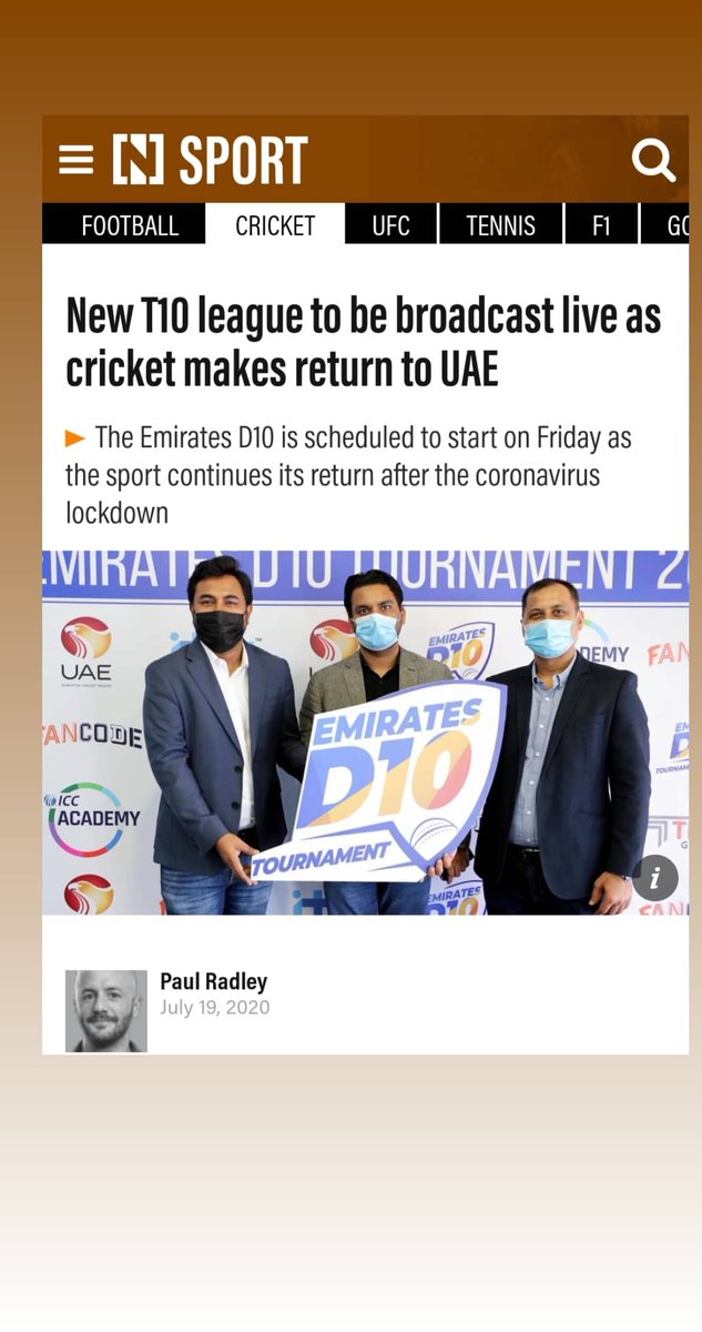 KommmanMan's tweet photo. We at @ITWSports are happy to announce Emirates D10 Tournament, Domestic tournament by @EmiratesCricket in UAE starting from July 21st, 2020. It would be broadcasted on Etisalat in UAE, Fancode in India. https://t.co/tc50yEYlaw