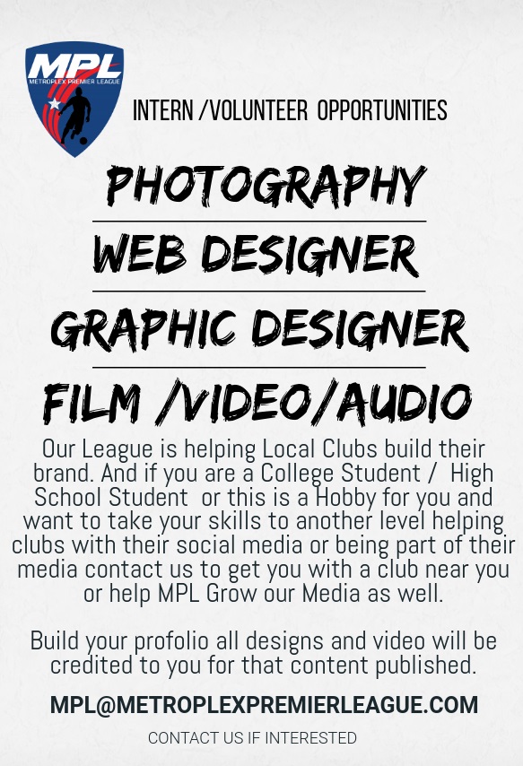 MetroplexLeague's tweet photo. If you ever thought about creating something and never got the chance to fulfill your true passion in Photograhy / Web Designer / Graphic Designer / Film. Contact Us to let you know how you can help.

mpl@metroplexpremierleague.com https://t.co/TORLDreLKs