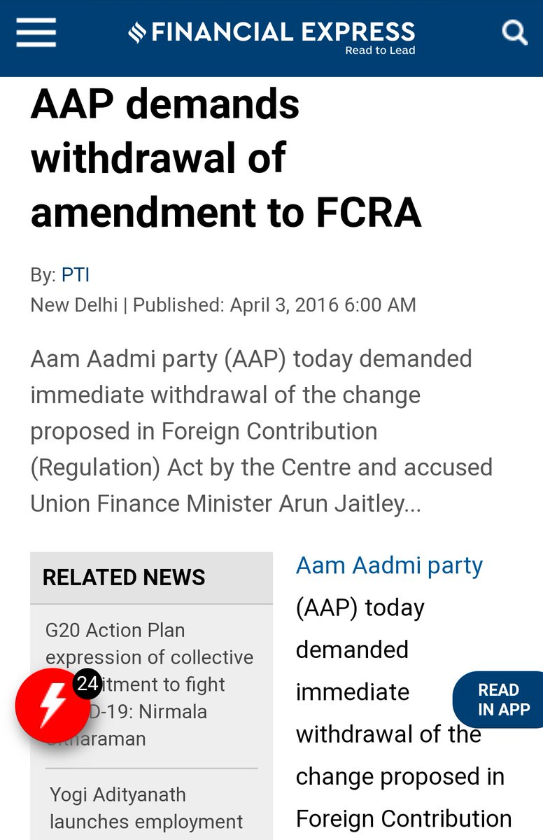 Foreign Contribution (Regulation) Act Amendment gave BJP & INC a get-out-of-jail card for having ILLEGALLY accepted funding from Foreign Companies.Why is the Congress ecosystem SILENT on this?Who's the B-Team now?Illegal Funding is truly ANTI NATIONALBTW, AAP OPPOSED IT