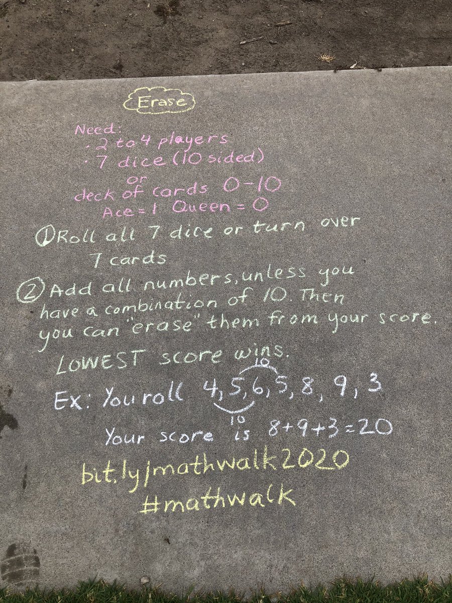 Dinhclass's tweet photo. Erase, game found in book by @JBayWilliams is fun practice with fluency for #mathwalk #iteachmath #MTBoS https://t.co/cJGO5Edqe8
