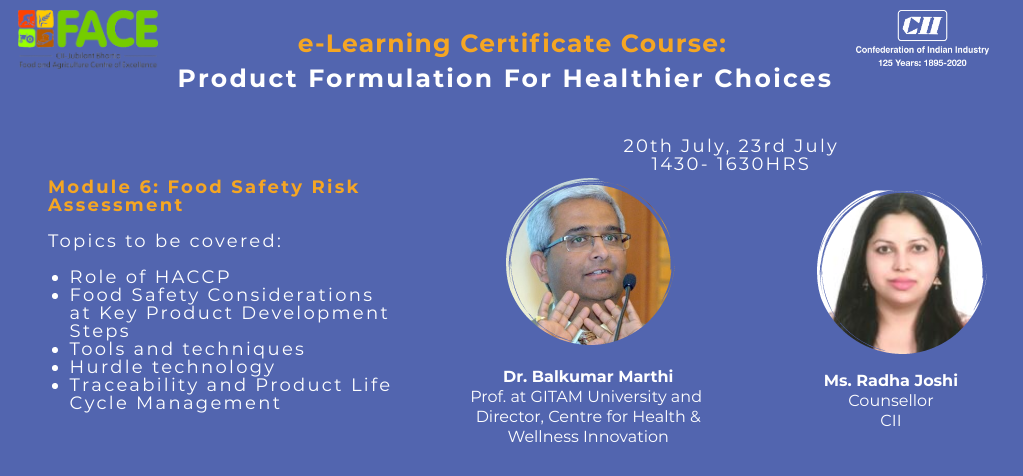 cii_face's tweet image. Join us to learn about #FoodSafety considerations in #ProductFormulation. Focus on role of HACCP, Hurdle Technology and other interesting topics!

Contact: surbhi.bhalla@cii.in | sanya.sharma@cii.in 

@FollowCII @CIIEvents @GITAMUniversity

#Foodtech #Nutrition