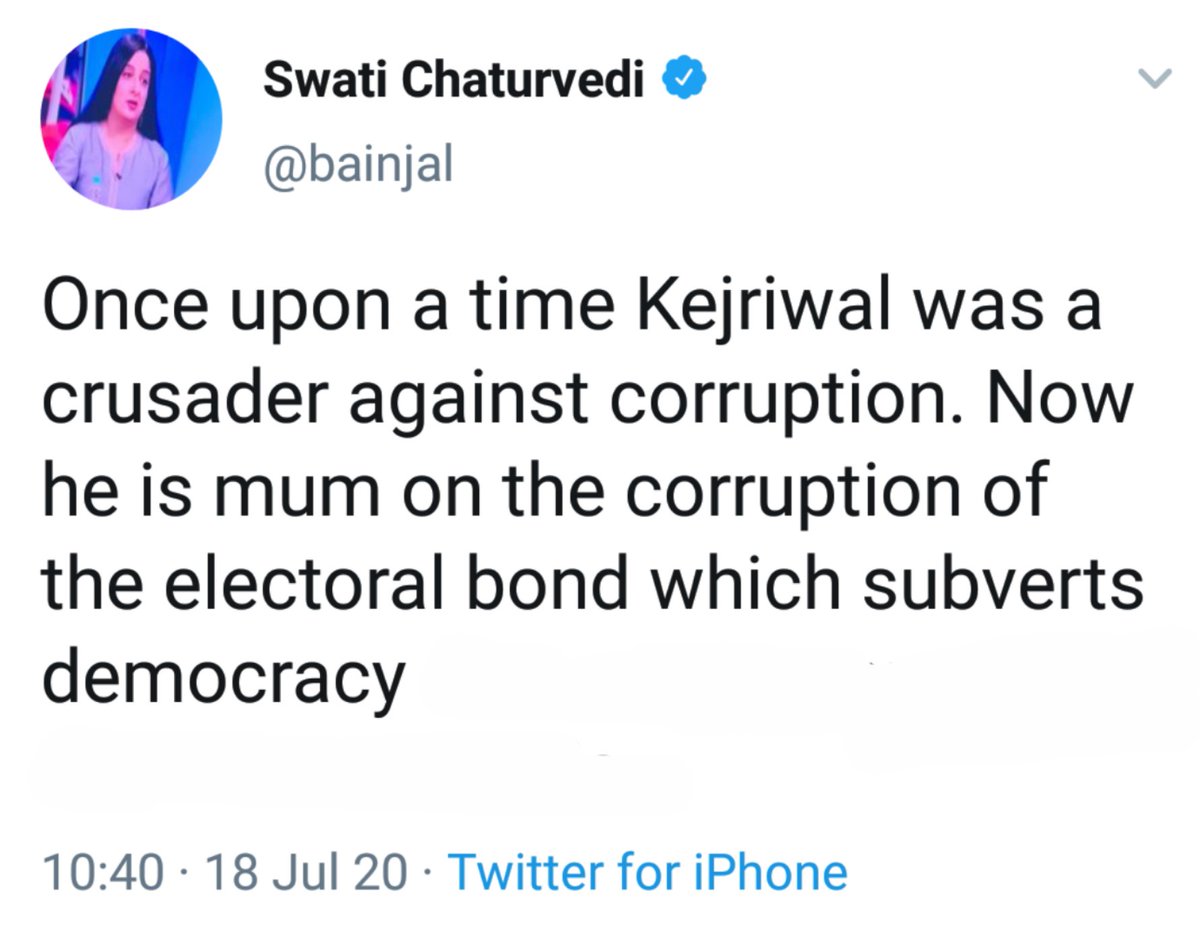 Now, let's talk ELECTORAL BONDS:AAP always opposed Electoral Bonds but Journalists on Congress' payroll don't mind sharing Fake News to further THEIR AGENDAHypocrite CONGRESS calls it a scam inside the parliament while being the SECOND HIGHEST BENEFICIARY of the same