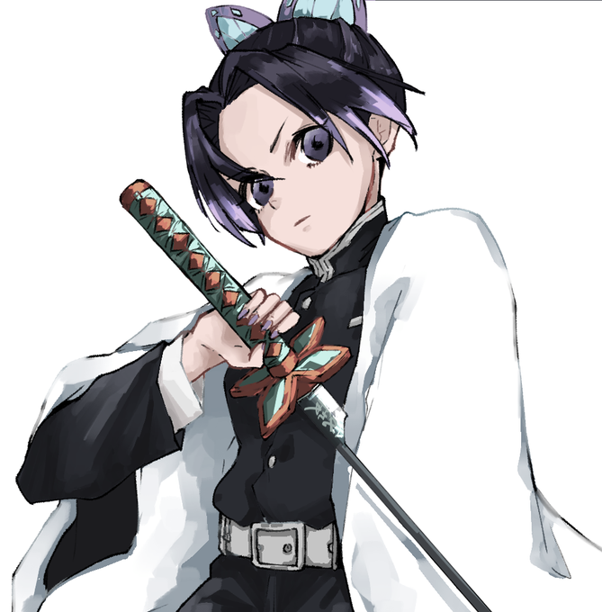 しぶさんがTwitterに投稿した胡蝶しのぶ(鬼滅の刃)のイラスト。