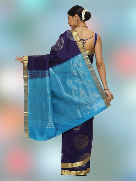 We celebrate #SouthIndia this week as part of the #HandmadeInIndia and #PrebuyHandloom campaign of <a href="/IndianArtizans/">Indian Artizans</a>  &amp; <a href="/FollowCII/">Confederation of Indian Industry</a> to encourage buying Handloom products from our #IndianWeavers Here is a Blue Pure Silk Kanjeevaram. DM to purchase.