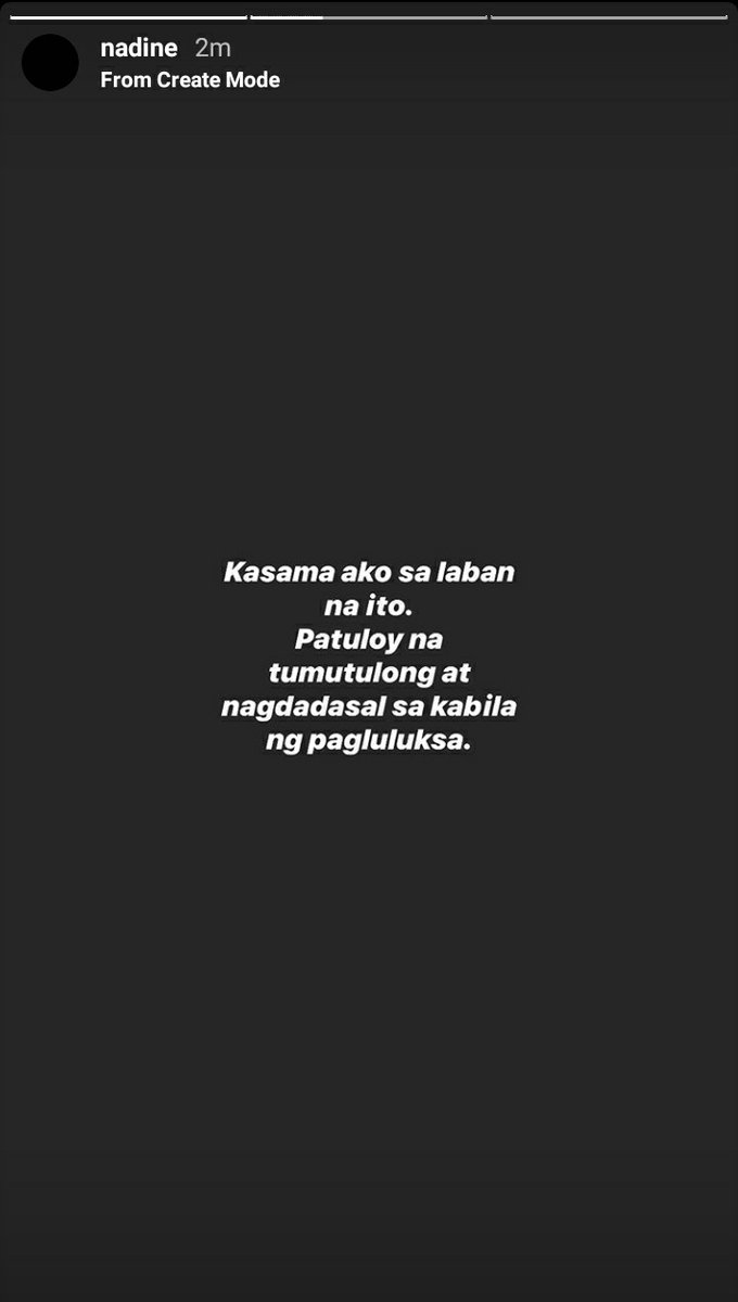 solangaraw's tweet photo. Nadine Lustre calls for unity not division. As it should be. https://t.co/Nt3I03uOPU