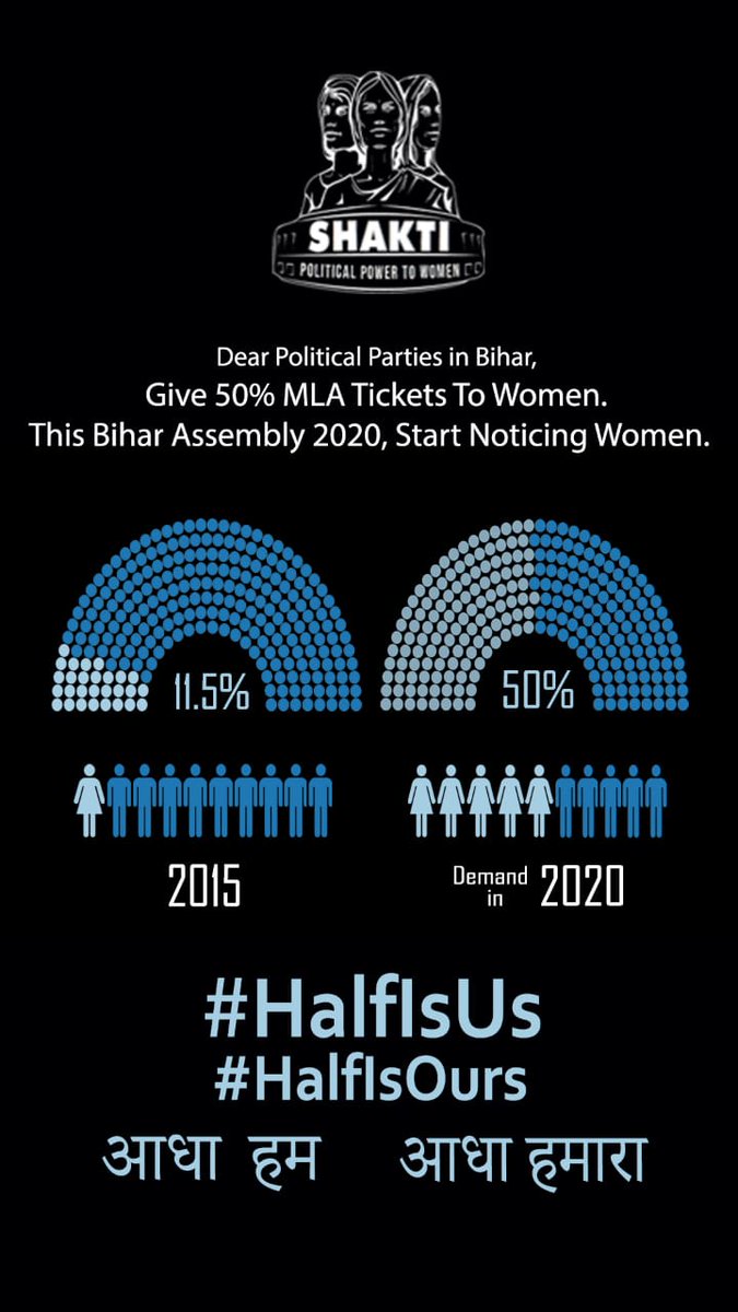 DevelopIndiaFo1's tweet photo. #Bihar lead the Change
@INCIndia @MahilaCongress
@RahulGandhi @AlokMehtaMP @AKSinghINC @bhawnaja_inc @shyamrajakJDU @drashokkumar
@SKNiralaJDU #50pcMahilaUmeedvaarInBihar #HalfIsUs #HalfIsOurs #AadhaaHum #AadhaaHumara #biharelection2020 #biharnews https://t.co/ScYFOj8Ivj
