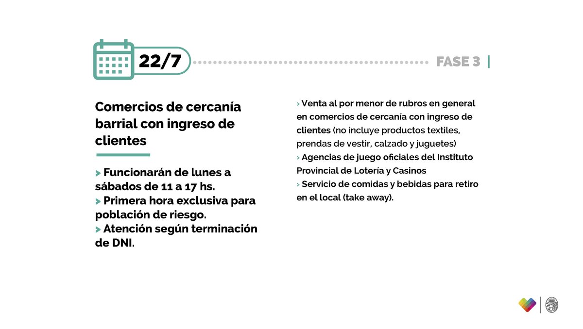LaPlataMLP's tweet photo. Estas son las actividades que volverán a funcionar durante la fase 3 ✅ Ahora, más que nunca, tenemos que ser responsables y poner en práctica todo lo que aprendimos para llegar hasta acá.

📌 Consultá los protocolos en: https://t.co/lARinsvaQh https://t.co/7m754qu2p8