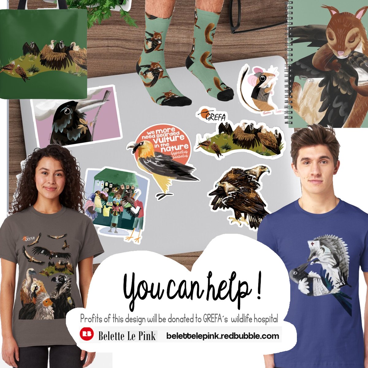 BeletteLePink's tweet photo. Cool #charitableart on my @redbubble
#findyourthing on the @belettelepink shop
Help the Spanish #wildlife >> earnings will be donated to @GREFA_Fauna to help in the wildlife rescue center
https://t.co/mHZwSAc7KT
#belettelepink #redbubble #stickers #tshirt #giftideas https://t.co/pcKScqRdSa