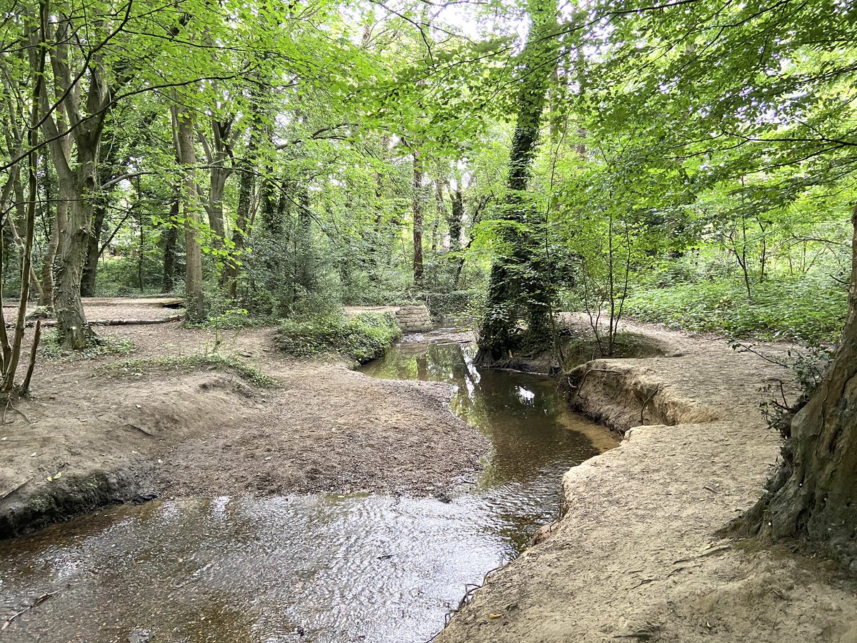 Easing back into train travel for leisure, so took the train to Crayford (Zone 6) and walked home to Zone 3, including the length of the Shuttle Riverway, a LB Bexley path from the mouth [1] to the source [2] of the River Shuttle, a beautifully clear suburban ‘river’. [3]