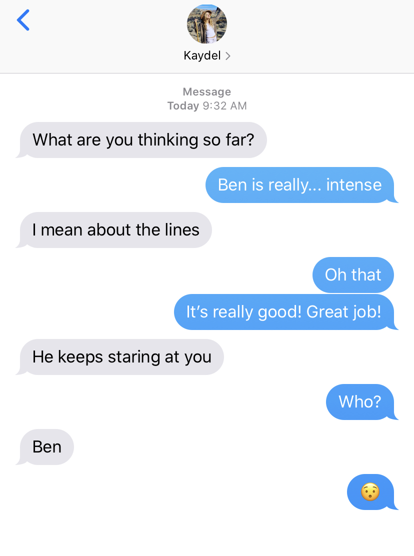 5.Table reading before Paris, Kaydel to Rey