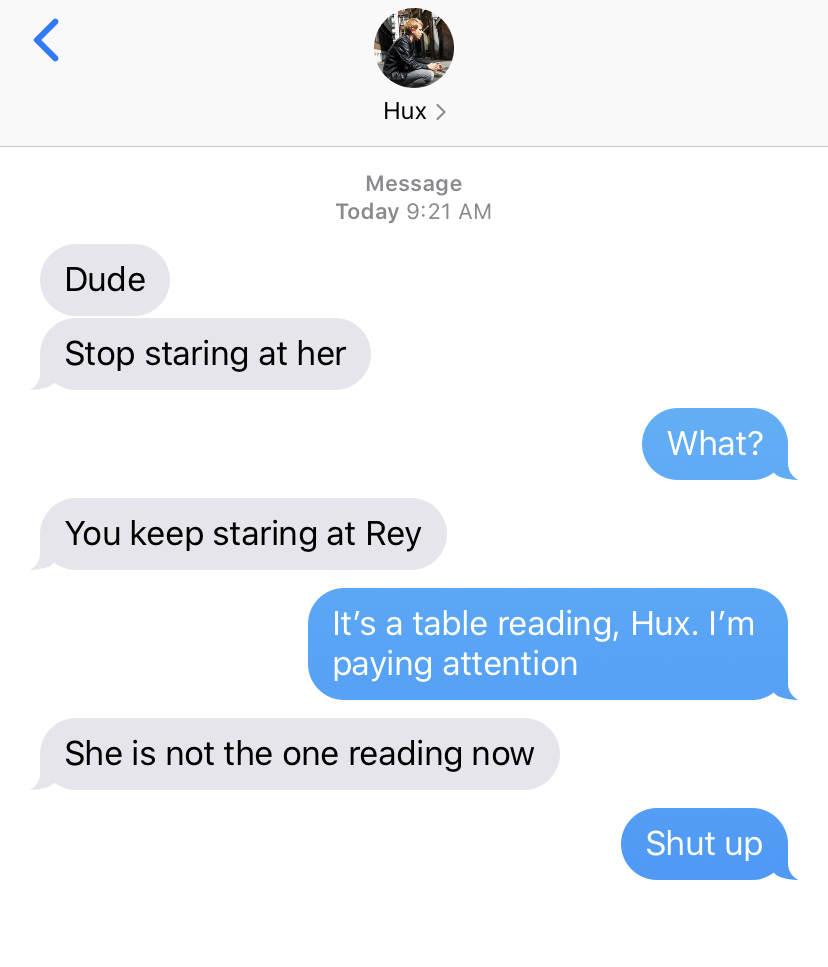 4. Table reading before Paris, Hux to Ben