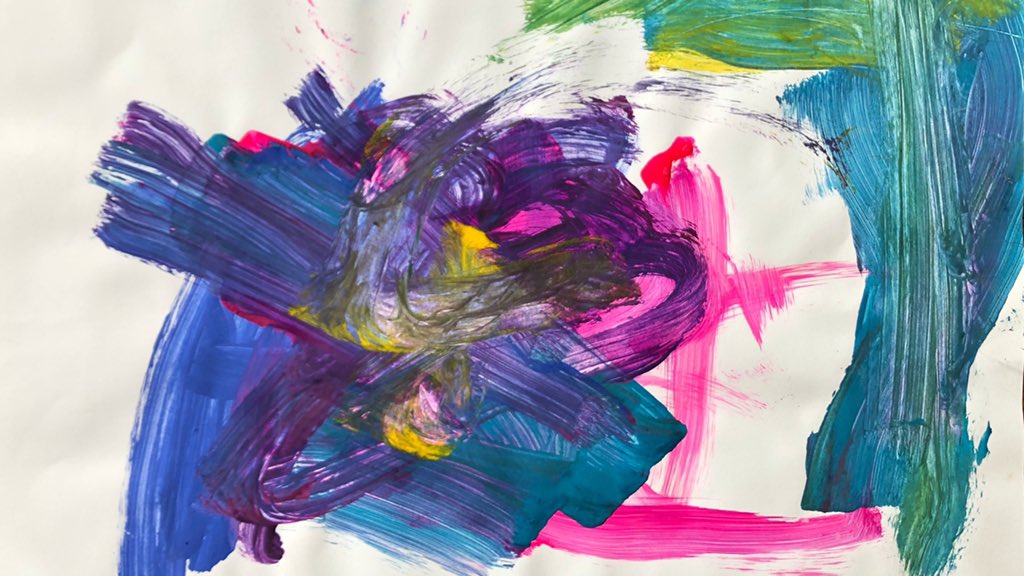 SaskiaGrassie's tweet photo. Something fresh and truly wonderful about children’s early artwork. Untitled age 3 #paintforpleasure #childrencreate #earlyyears https://t.co/P0YJRUsDvm
