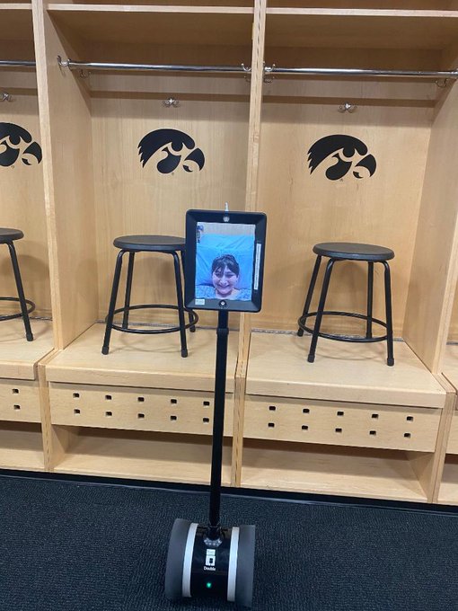 When a pandemic doesn't allow patients to be there in person, <a href="/UIchildrens/">UI Health Care Stead Family Children's Hospital</a> and <a href="/hawkeyefootball/">Hawkeye Football</a> organized a virtual swarm through the tunnel and onto the field of Kinnick Stadium.