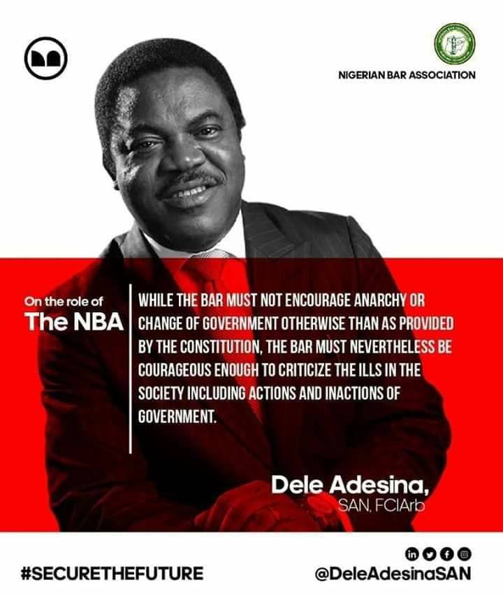 DFHappys's tweet photo. DASAN on the role of the NBA
#WhyDASAN #ABarForAll #dasanfornba #securethefuture #nigerianlawyers #deleadesinafornbapresident https://t.co/7fJfh3ITJd