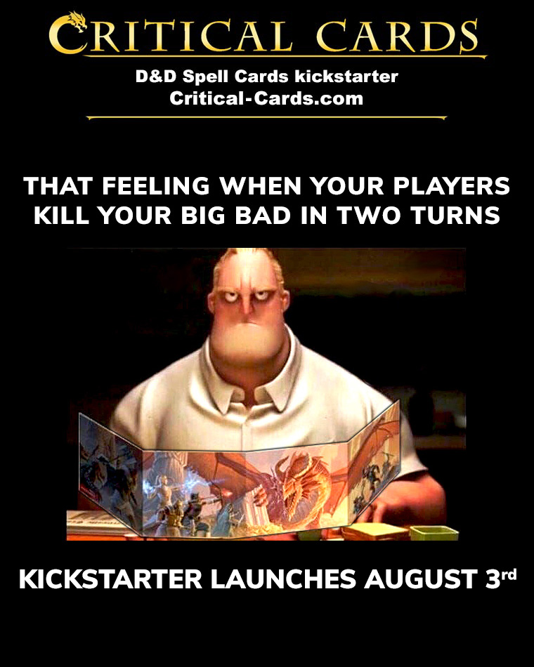 CriticalCards's tweet photo. KICKSTARTER LAUNCH: 15 DAYS!
CLICK HERE:
https://t.co/aLjUpu9Vz2
-
D&D Spell Info Cards kickstarter:
LAUNCH: August 3rd
-
-
#dnd #ttrpg #wotc #dnd5e #dnd5 #rpg #rpgs #tabletopgaming #fantasy #criticalrole #kickstarter #CriticalCards #roleplaying https://t.co/Oo2JqOSTOk